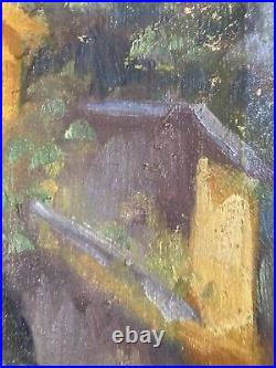 Belle peinture Huile Sur Toile Femme Aux En Provence 1950 art Ancien Signé XXe