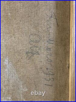 Belle peinture Huile Sur Toile Femme Aux En Provence 1950 art Ancien Signé XXe