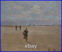 Berck plage pêche aux crevettes, Henry CARON (1860-1941) Abbeville, Etaples, mer
