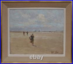 Berck plage pêche aux crevettes, Henry CARON (1860-1941) Abbeville, Etaples, mer