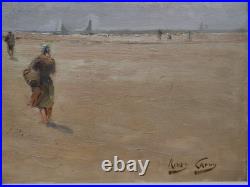 Berck plage pêche aux crevettes, Henry CARON (1860-1941) Abbeville, Etaples, mer