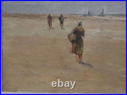Berck plage pêche aux crevettes, Henry CARON (1860-1941) Abbeville, Etaples, mer
