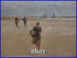 Berck plage pêche aux crevettes, Henry CARON (1860-1941) Abbeville, Etaples, mer