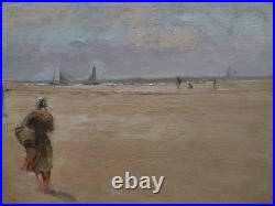 Berck plage pêche aux crevettes, Henry CARON (1860-1941) Abbeville, Etaples, mer