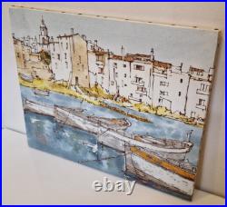 Bernard Dufour (1922-2016) HST de la série Port de St Tropez 45,7 x 38 70