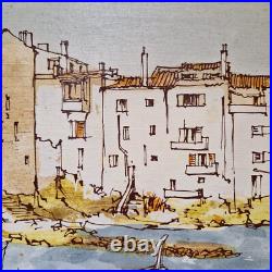 Bernard Dufour (1922-2016) HST de la série Port de St Tropez 45,7 x 38 70