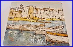 Bernard Dufour (1922-2016) HST de la série Port de St Tropez 45,7 x 38 70