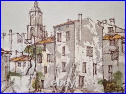 Bernard Dufour (1922-2016) HST de la série Port de St Tropez 46 x 37,5 70