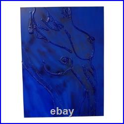 Bleu outremer Yves klein nu élégant femme peinture moderne fait main tableau