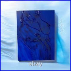 Bleu outremer Yves klein nu élégant femme peinture moderne fait main tableau