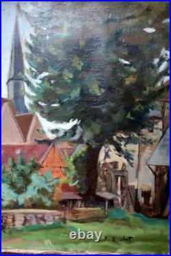 Boris Wladimir BUCHET(1917-1999) Le clocher du village- H. S. T. Post cubisme