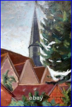 Boris Wladimir BUCHET(1917-1999) Le clocher du village- H. S. T. Post cubisme