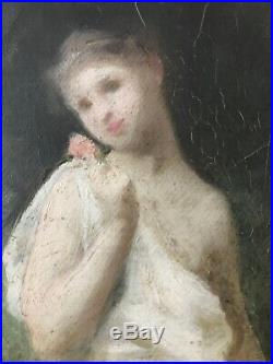 Bouguereau Impressionnisme Portrait Femme Venus Huile de Jules C Cavé 1859-1949