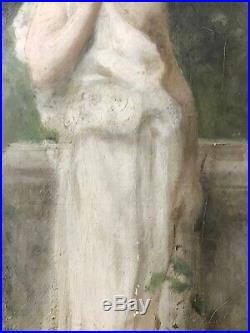 Bouguereau Impressionnisme Portrait Femme Venus Huile de Jules C Cavé 1859-1949