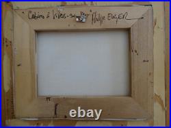 CABINES A VILLIERS SUR MER, signé Philippe EUGER 1967. ECOLE FRANCAISE