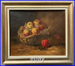 C. 1900+brunel De Neuville (1852-1941) Nature Morte Aux Pommes+ Dans Son Jus ++