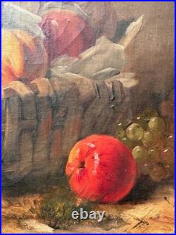 C. 1900+brunel De Neuville (1852-1941) Nature Morte Aux Pommes+ Dans Son Jus ++