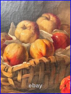 C. 1900+brunel De Neuville (1852-1941) Nature Morte Aux Pommes+ Dans Son Jus ++