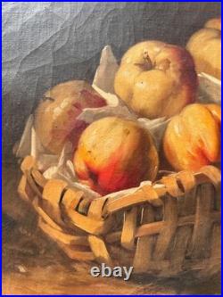 C. 1900+brunel De Neuville (1852-1941) Nature Morte Aux Pommes+ Dans Son Jus ++
