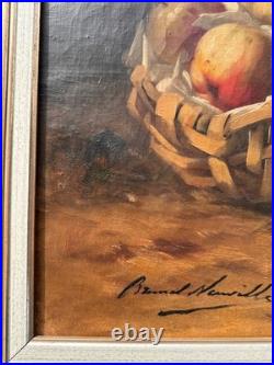 C. 1900+brunel De Neuville (1852-1941) Nature Morte Aux Pommes+ Dans Son Jus ++