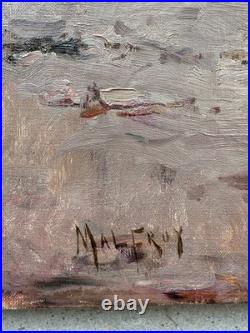 C. 1900+malfroy Charles Ou Henry+superbe Vue Sur Mer Au Crepuscule+scène Animée+