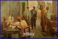 Café oriental. Signé M. SERGE. Huile / toile 27 x 35 cm Cadre 47 x 55 cm XXè
