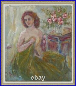Charles Bego (français, 1918 1983) huile toile femme nue 102-81cm