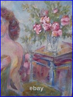 Charles Bego (français, 1918 1983) huile toile femme nue 102-81cm