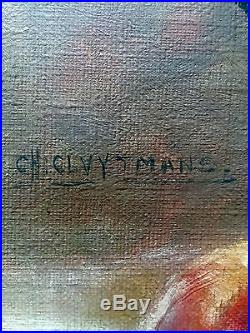 Charles Cluytmans (XIXe-XXe) Ancien Tableau Peinture Huile Antique Oil Painting