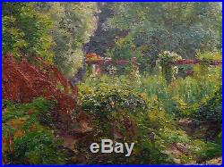 Charles Jean COUSSEDIERE (-1934) Paysage impressionniste Paris France flore