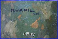 Charles Kvapil Grande huile sur toile de 1939 cadre montparnasse