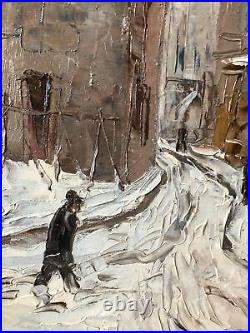 Charles MANGIN Vue de Paris Montmartre sous la Neige vers 1930 hst 46x55 cm