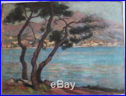 Charles WEISSER (1864-1940) Vue de Menton Grande HST impressionniste ca 1920