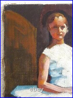 Charmante Peinture Signée J. Person-vers 1950/1960-portrait De Jeune Danseuse