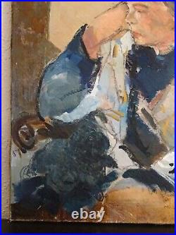 Charmante Peinture-fauvisme-1950/60-portrait De Femme Endormie-l'esprit Matisse