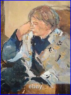 Charmante Peinture-fauvisme-1950/60-portrait De Femme Endormie-l'esprit Matisse