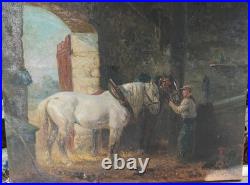 Chevaux de traits a l'ecurie Eugene Pechaubes