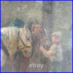 Chevaux de traits a l'ecurie Eugene Pechaubes