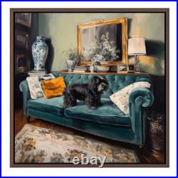 Chic Belle Époque Tableau original acrylique sur toile 40x40 cm Le Chien