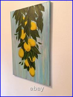 Citronnier. Cadre acrylique unique sur toile peinte à la main 60 x 40 cm