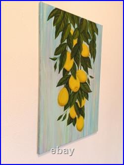 Citronnier. Cadre acrylique unique sur toile peinte à la main 60 x 40 cm
