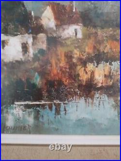 Claude MOURIER (1930-) L'étang de Verrières huile sur toile post impressioni