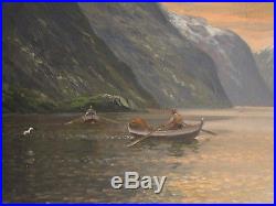 Conrad SELMYHR Paysage Marine Bateaux dans un fjord norvégien Tableau Peinture