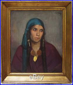 Constant Clety Peintre Tableau Portrait Femme Berbere Algerie Orientalisme Huile