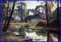 Cornelis ('Kees') TERLOUW (1890-1948) Paysage à la rivière Huile sur toile