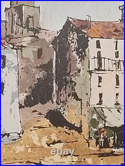 DUFOUR (Bernard), Acrylique/ancre sur toile Bateaux au port de St Tropez XXème