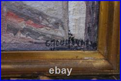 Dans l'atelier huile sur toile signee Claude Jouhanneau 1931/2011