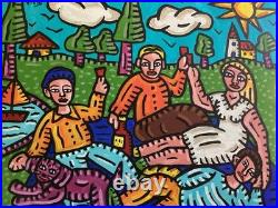 Déjeuner Sur L. Herbe N4-peinture Art Brut Sur Toile De 2026 Du Peintre Visto