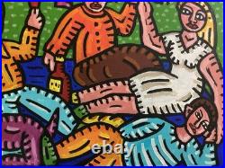 Déjeuner Sur L. Herbe N4-peinture Art Brut Sur Toile De 2026 Du Peintre Visto