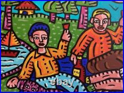Déjeuner Sur L. Herbe N4-peinture Art Brut Sur Toile De 2026 Du Peintre Visto